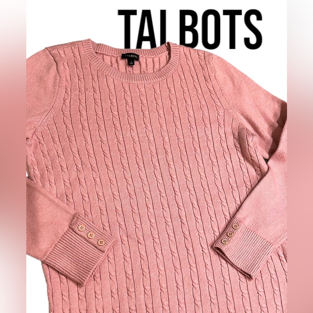 Talbots Women's Cable-Knit Sweater Cotton Blend L